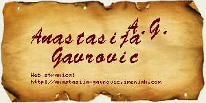Anastasija Gavrović vizit kartica